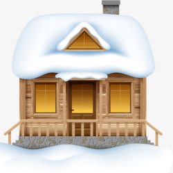雪景小屋素材