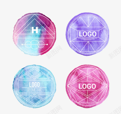 风格四款不同风格的LOGO图标图标