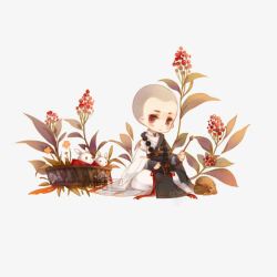 小和尚插画素材