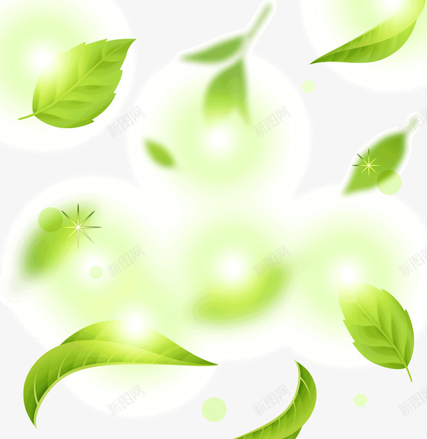 绿色清新树叶漂浮装饰图案png免抠素材_88icon https://88icon.com 漂浮 电商 电商漂浮 绿色清新树叶 自然 装饰 装饰图案