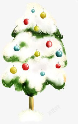冬季卡通圣诞树素材