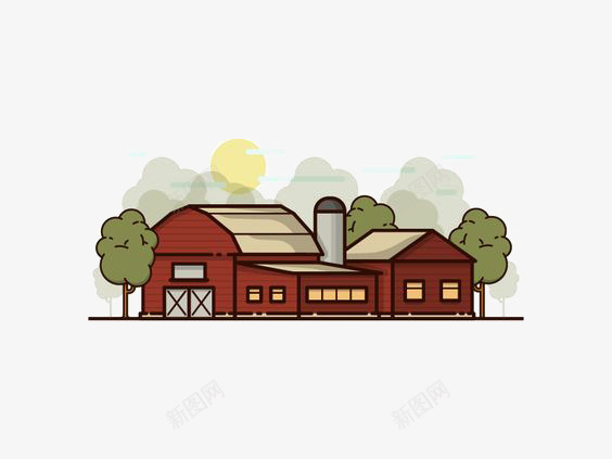 卡通房子png免抠素材_88icon https://88icon.com 小房子 工厂 房子免扣元素 房子插画 红色房子