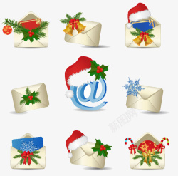 圣诞原素圣诞原素邮件上网图标高清图片