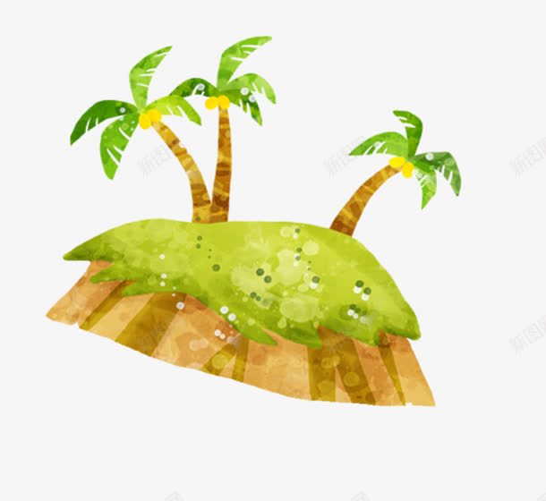 远处的椰子树png免抠素材_88icon https://88icon.com PNG 免费PNG 山 手绘 树木 绿色
