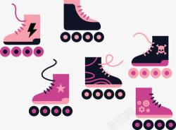 粉色溜冰鞋素材