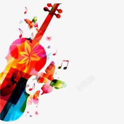 音乐符号与小提琴素材
