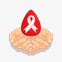 艾滋标志红色爱心手高清图片