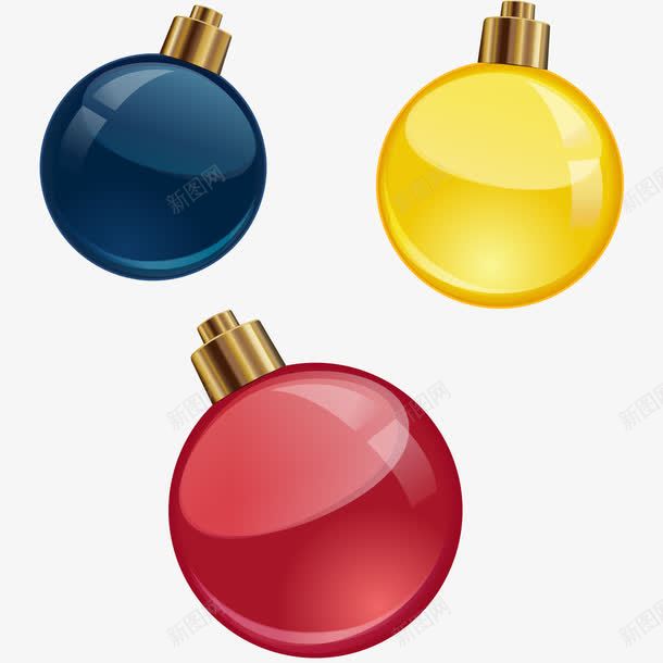 彩色圣诞节装饰吊球png免抠素材_88icon https://88icon.com 吊球 圣诞节 玻璃球 装饰