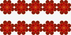 红色中国风古典花纹中秋素材