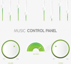 绿色音乐控制面板素材