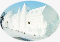 冬日雪雕美景建筑素材