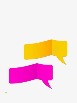 黄色与粉色的立体对话框素材