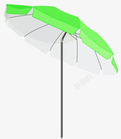卡通绿色遮阳伞素材