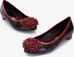 黑红色时尚女鞋夏季素材