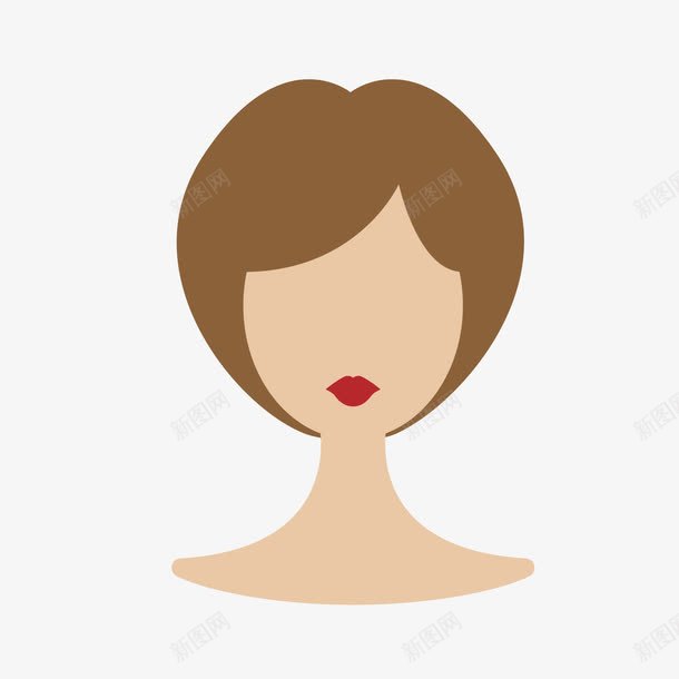棕色女士短发假发模型png免抠素材_88icon https://88icon.com 女假发 棕色 模型
