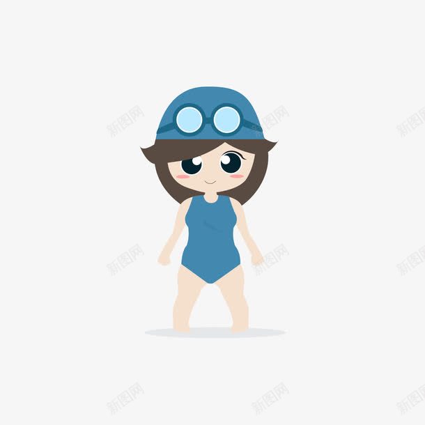 蓝色的游泳女孩png免抠素材_88icon https://88icon.com 女孩 游泳 游泳衣 矢量女孩 蓝色 运动