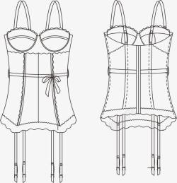 塑身衣手绘模杯骨衣连体裤高清图片
