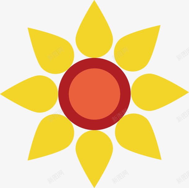 太阳花png免抠素材_88icon https://88icon.com 插画 简笔画 黄色花瓣