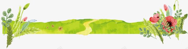 banner背景png免抠素材_88icon https://88icon.com 插画 水彩 绿色 装饰背景