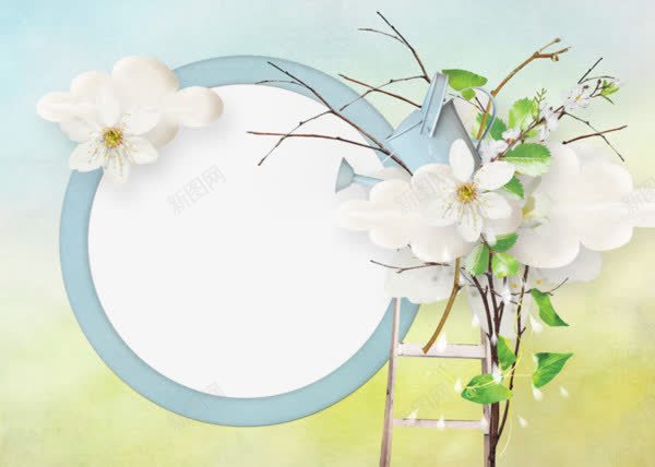 白色花朵圆形边框png免抠素材_88icon https://88icon.com 圆形 圆形边框 白色花朵 花朵 花朵边框