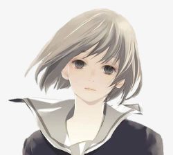 二次元飘发的妹子素材