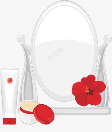 卡通版白色的镜子和香水瓶png免抠素材_88icon https://88icon.com 卡通 白色 镜子 香水瓶