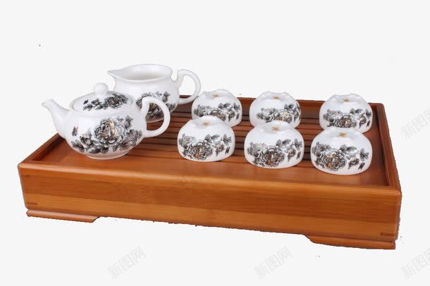 整套白色茶具png免抠素材_88icon https://88icon.com 产品实物 白色 茶具 青花瓷