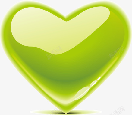 绿色环保绿色心形图标矢量图图标