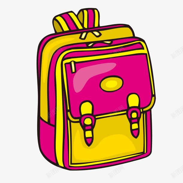 枚红色双肩包png免抠素材_88icon https://88icon.com 上学 书包 双肩包 枚红色