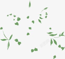 中秋节绿色花朵手绘素材