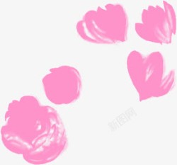中秋节粉色水彩花朵素材
