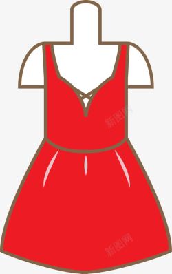 红色婚礼礼服长裙素材