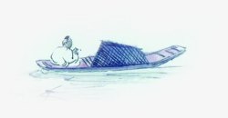 小船水墨画中国风素材