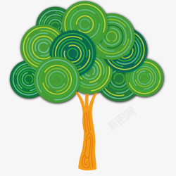 绿色抽象树矢量图素材