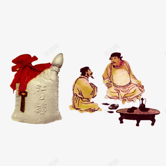 中国画古人饮酒png免抠素材_88icon https://88icon.com 中国画 古人饮酒