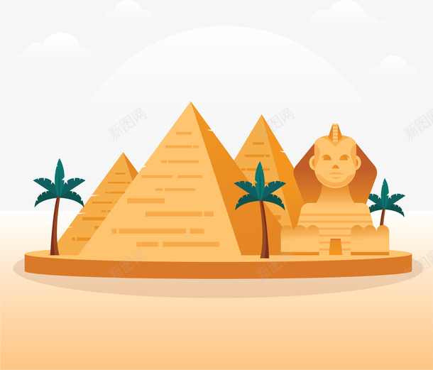古埃及金字塔文化矢量图ai免抠素材_88icon https://88icon.com 人面像 古埃及 埃及 埃及金字塔 矢量png 金字塔 矢量图