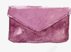 手绘水粉色包包素材