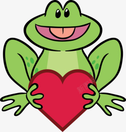 青蛙爱心卡通矢量图素材