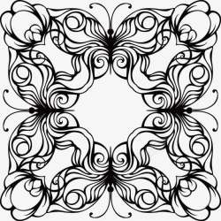 创意黑白四个蝴蝶环图素材
