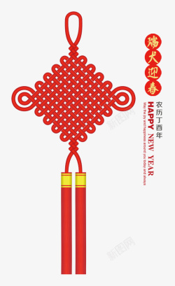 狗年中国结红色装饰素材