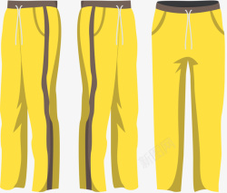 黄色长款卡通运动裤素材