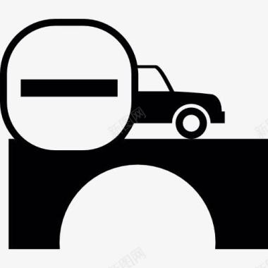 桥梁素材车在桥上用减号图标图标