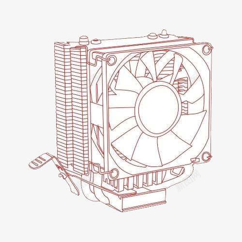 灰红色风机线框模型png免抠素材_88icon https://88icon.com 手绘 模型 灰红色 线框 风机