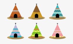 彩色的蒙古包彩色帐篷蒙古包住宿高清图片