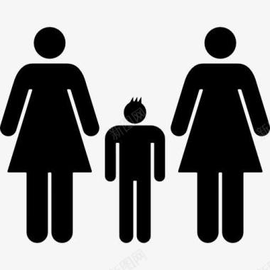 夫妻夫妇女人对一个男孩图标图标