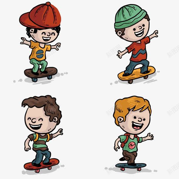 喜爱滑板的孩子们png免抠素材_88icon https://88icon.com 小朋友 帽子 快乐 滑板 背包