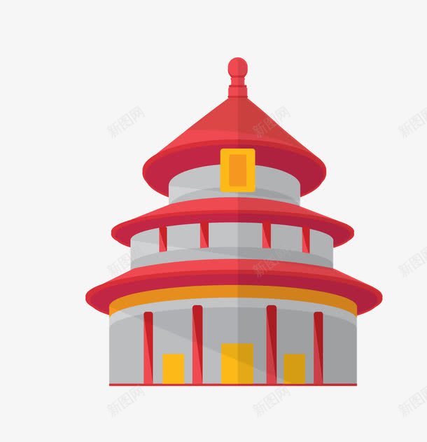 手绘天坛png免抠素材_88icon https://88icon.com 免费 可爱 天坛 手绘