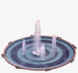 蓝色圆形喷泉创意素材