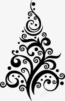 欧式黑色树叶花纹装饰素材