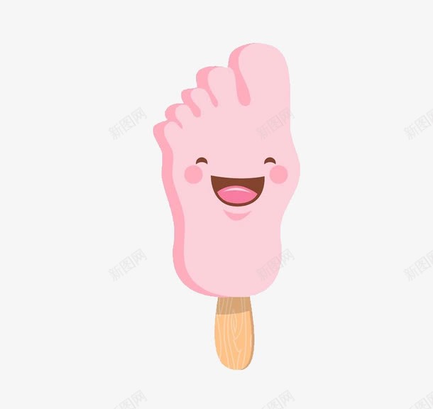 粉色微笑的冰棍png免抠素材_88icon https://88icon.com PNG素材 冰棍 手绘 粉色